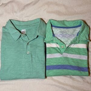 OshKosh B'gosh Solid and Striped Green Polos